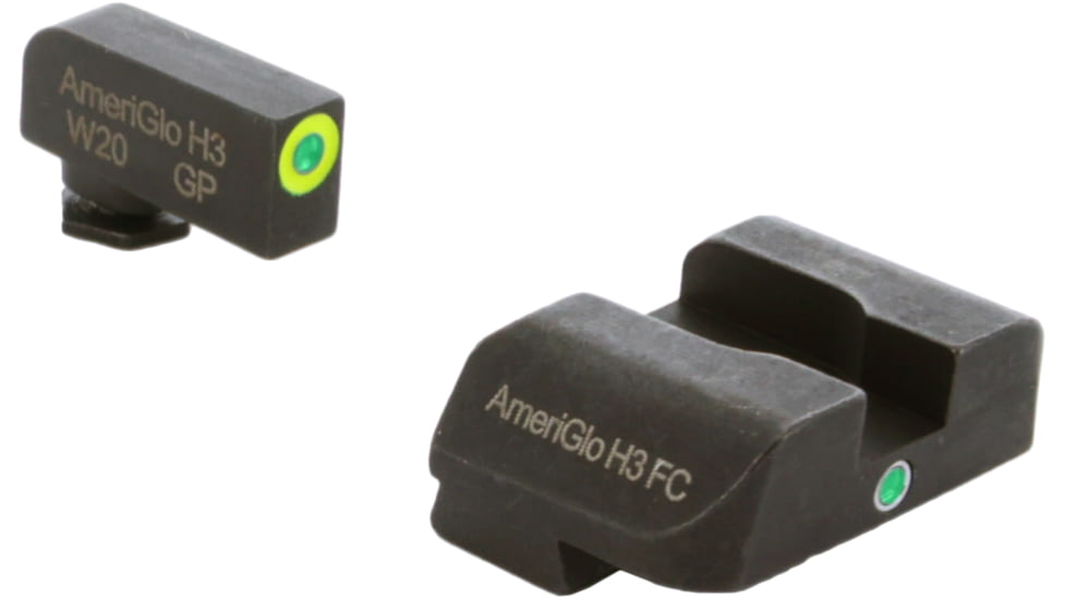 AmeriGlo Tritium Night Sights, For Glock 17/19/22 Pro i-Dot set GRN / Lime Outline ProGlo Front with single GRN Rear GL-301