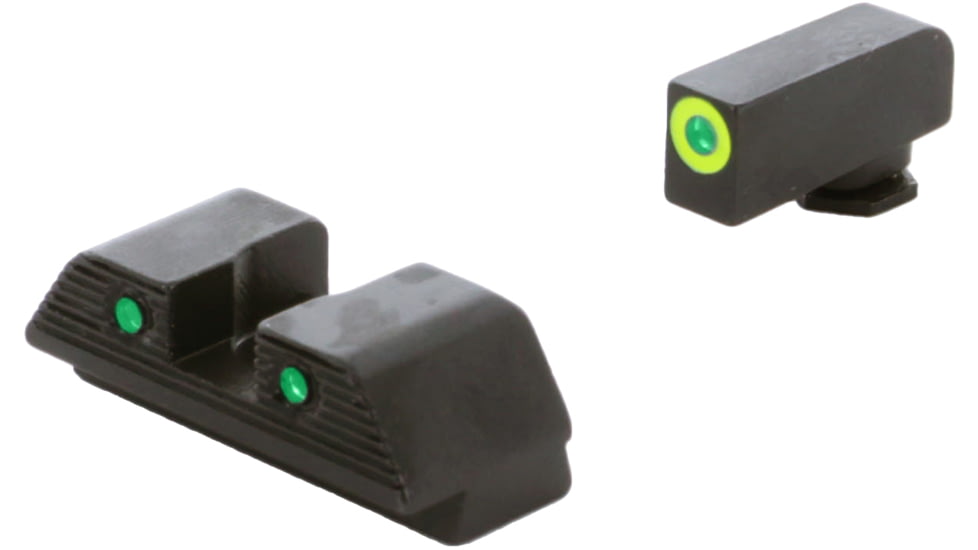 AmeriGlo Trooper Sets for Walther PDP w/Green Tritium LumiGreen Outline Front/ Green Tritium Black Outline Rear, WA-819