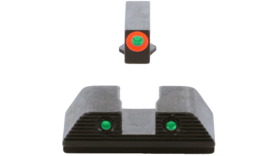 AmeriGlo Trooper Sets for Walther PDP w/Green Tritium Orange Outline Front/ Green Tritium Black Outline Rear, WA-816