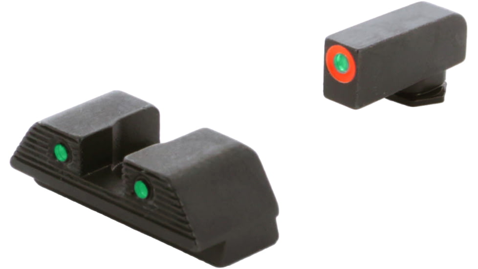 AmeriGlo Trooper Sets for Walther PDP w/Green Tritium Orange Outline Front/ Green Tritium Black Outline Rear, WA-816