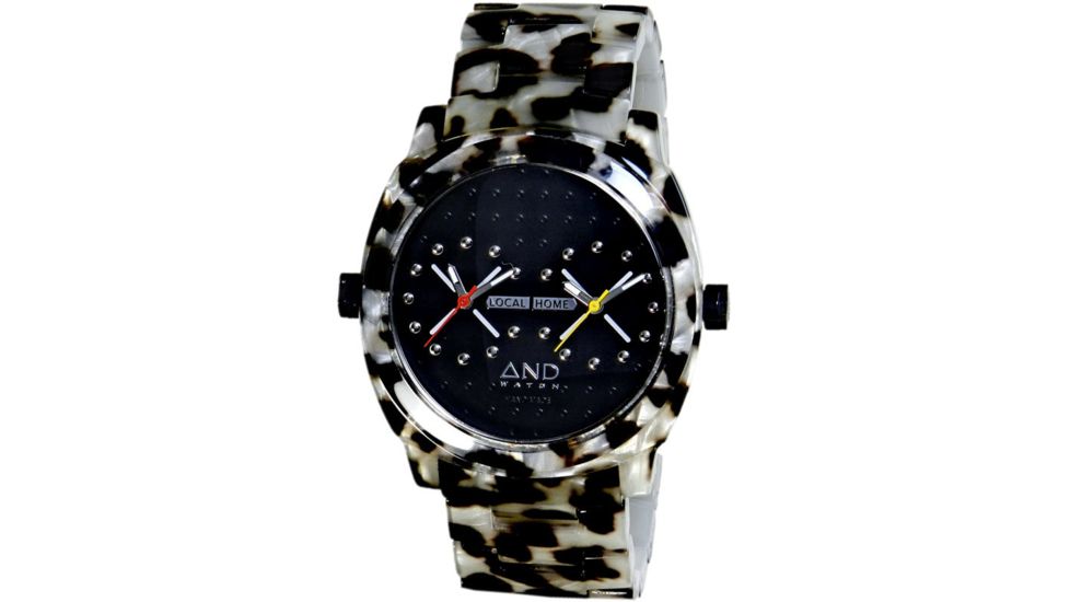 AND Watch Heraclitus Black &amp; White Watch, Dual Time Zones - ADWHERACLITUS.DBK