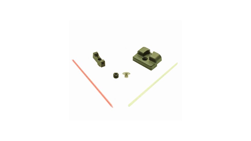 Angry Bear Arms Glock RMR Cut Fiber Optic Serrated Low Profile Sight Kit, Black, Small, ABACUS