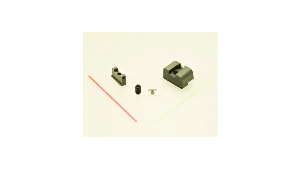 Angry Bear Arms Glock RMR Cut Fiber Optic Serrated Tall Profile Sight Kit, Black, Small, ABASUB