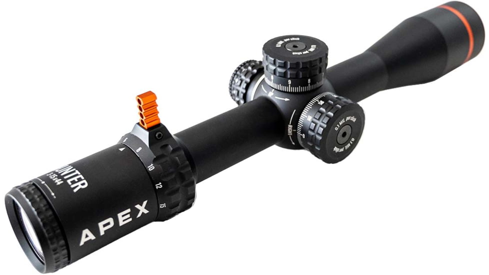 Apex Optics Hunter 3-15x44mm Rifle Scope, 30mm Tube, First Focal Plane FFP, HLR Reticle, Illuminated, Black, 315-4401