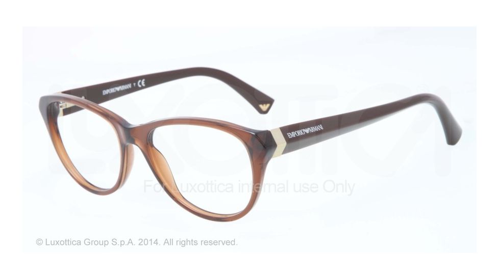 Armani EA3024 Single Vision Prescription Eyeglasses 5198-52 - Transparen Brown Frame