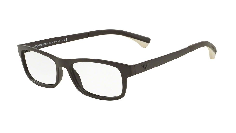 Armani EA3037 Bifocal Prescription Eyeglasses 5260-52 - Matte Brown Frame