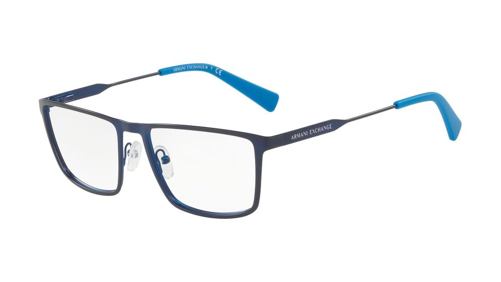 Armani Exchange AX1022 Single Vision Prescription Eyeglasses 6095-55 - Matte Blue Frame