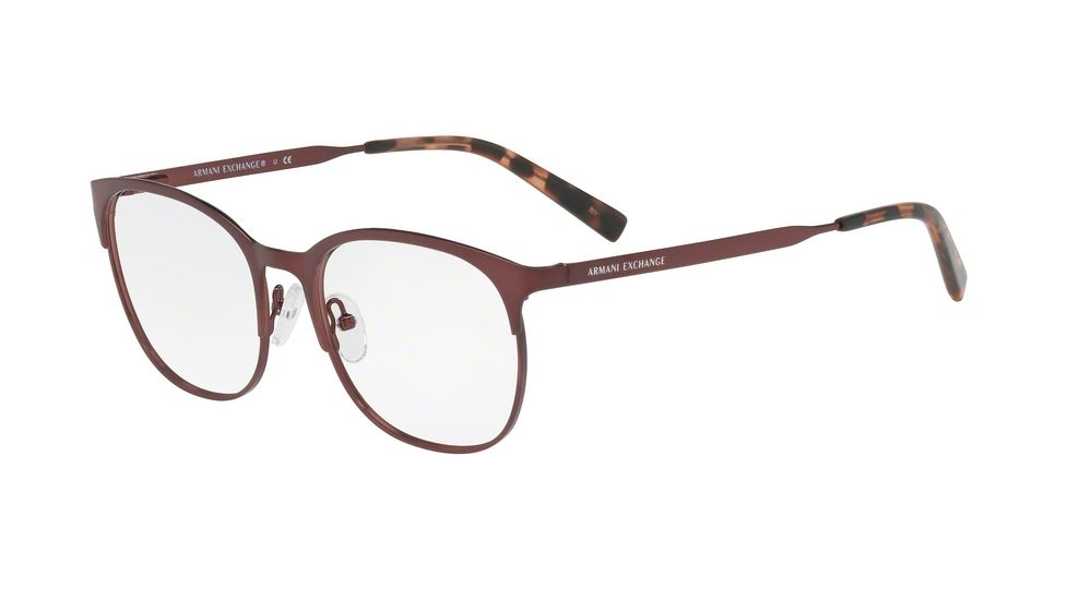 Armani Exchange AX1025 Single Vision Prescription Eyeglasses 6001-53 - Matte Bordeaux Ruby Frame