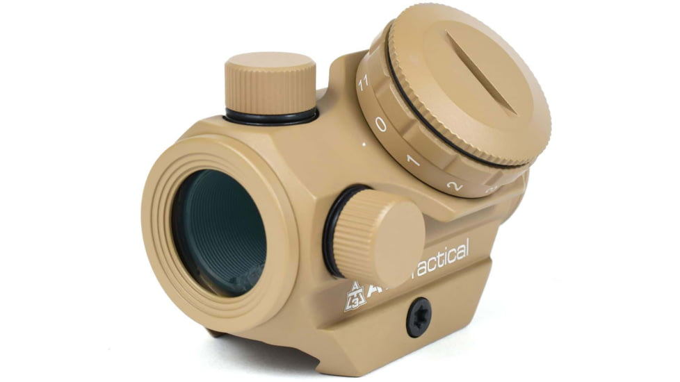 AT3 Tactical 1x23mm Micro Red Dot Reflex Sight, 2 MOA Red Dot, No Riser, Flat Dark Earth, No Riser, RD-50-0-FDE