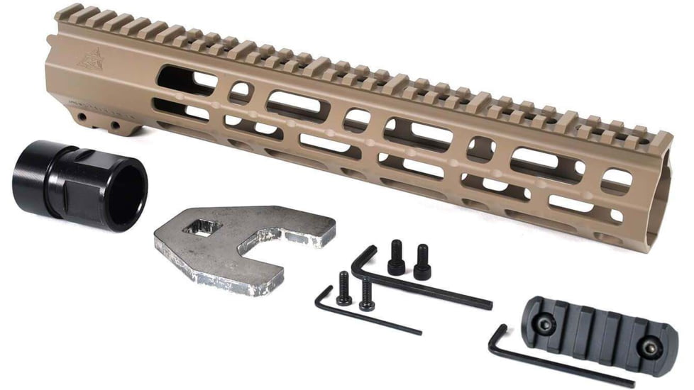 AT3 Tactical SPEAR M-Lok AR-15 Free Float Handguard, 12 in, FDE, AT3-MLOK-12-FDE