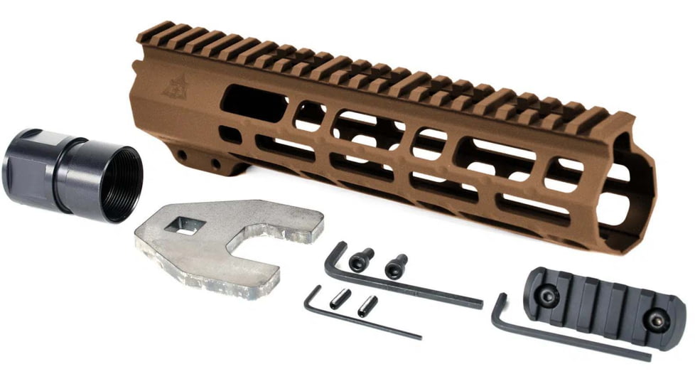 AT3 Tactical SPEAR M-LOK AR-15 Free Float Handguard, 9in Length, Burnt Bronze, AT3-MLOK-9-BB