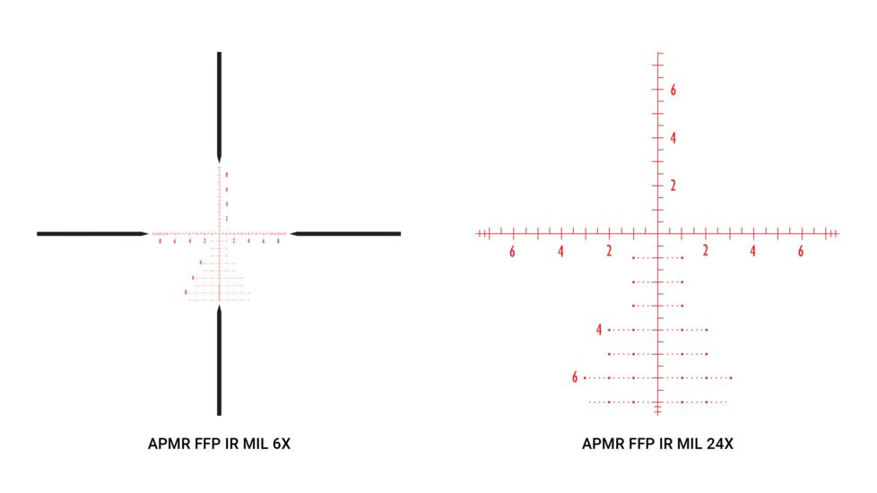 Athlon Optics Argos BTR Gen II Rifle Scope, 6-24x50mm, 30mm Tube, First Focal Plane, APMR FFP IR MIL Reticle, 6061-T6, Matte, Black, 214063