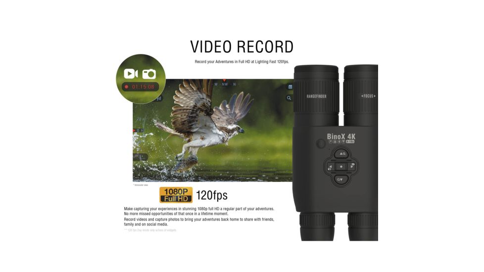 ATN BinoX 4K 4-16x40mm Smart Day/Night Rangefinder Binocular, Matte, Black, DGBNBN4KLRF