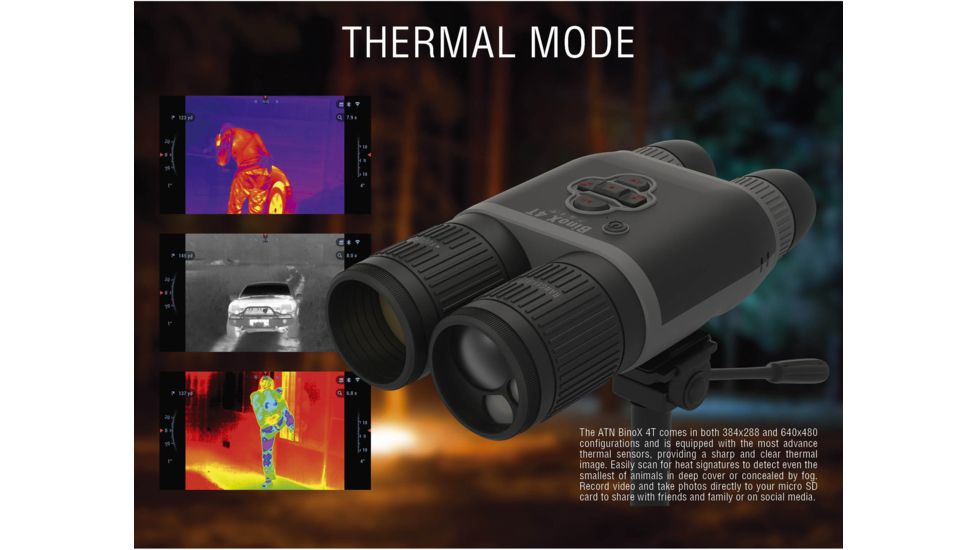 ATN Binox-4T 640-2.5-25x Thermal Binocular, Black / Grey, TIBNBX4643L