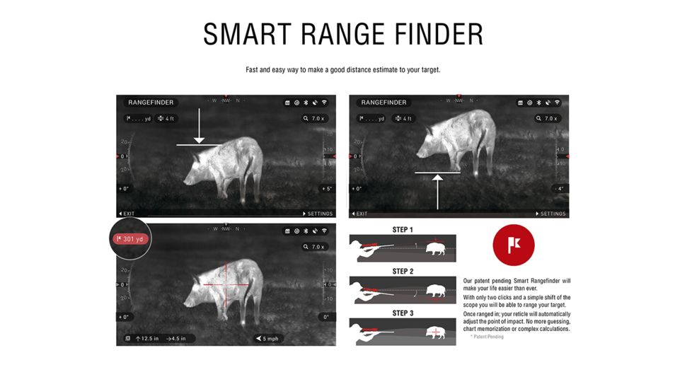 ATN ThOR 4 Thermal Smart HD Rifle Scope, 7-28x75mm, Black, TIWST4387A