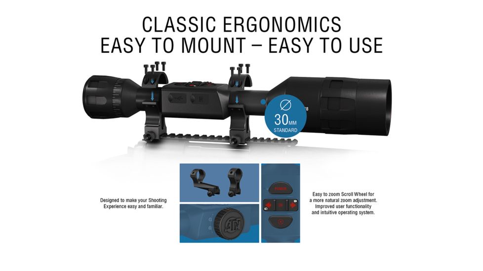 ATN ThOR 4 Thermal Smart HD Rifle Scope, 1-10x19mm, Black, TIWST4641A