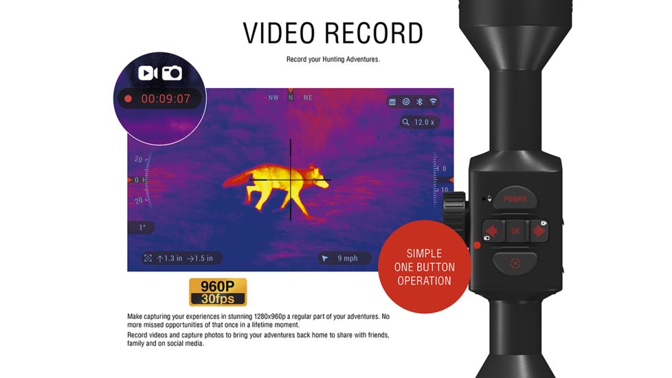 ATN ThOR 4 Thermal Smart HD Rifle Scope, 1.5-15x25mm, Black, TIWST4642A