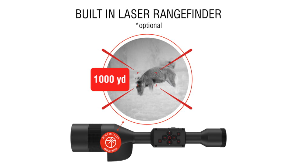 ATN Thor 5 XD LRF 2-20x 1280x1024 12 Micron Smart HD Thermal Rifle Scope, 30mm Tube w/ Xtreme Definition 1.3 Megapixel Sensor, Multiple Patterns &amp; Color Options Reticle, Black, TIWST51250LRF