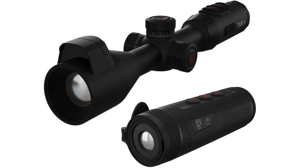 ATN ThOR 6 Elite 3.5-28x Thermal Rifle Scope w/Built-in Laser Rangefinder and BlazeTrek 319 Thermal Monocular