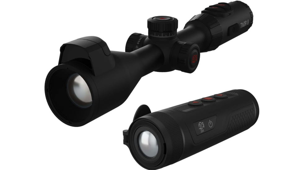 ATN ThOR 6 Elite 3.5-28x Thermal Rifle Scope w/Built-in Laser Rangefinder and BlazeTrek 325 Thermal Monocular