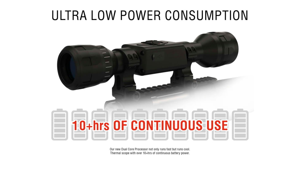 ATN ThOR LT 320 Thermal Rifle Scope, 5-10x50mm, 30mm Tube, Multiple Patterns, Black, TIWSTLT350X