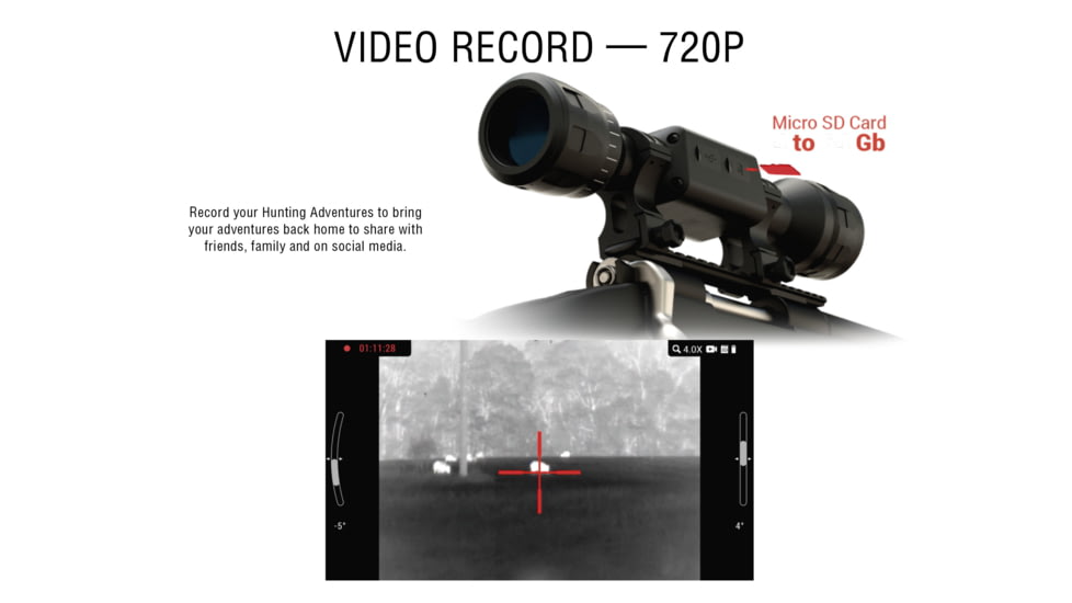 ATN Thor LTV 4-12x Thermal Imaging Rifle Scopes Gen 5, 320x240 w/ Video Recording, Black, TIWSTLTV325X
