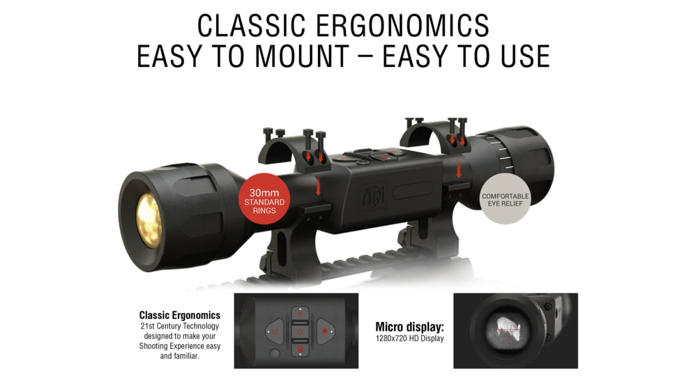 ATN Thor LTV 4-12x Thermal Imaging Rifle Scopes Gen 5, 320x240 w/ Video Recording, Black, TIWSTLTV325X