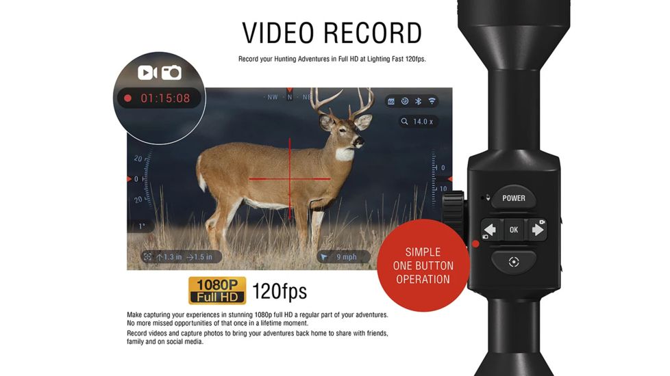 ATN X-Sight 4K Buckhunter Daytime Rifle Scope, 3-14x50mm, 30mm Tube, First Focal Plane, Multiple Reticles, Black, DGWSXS3144KB
