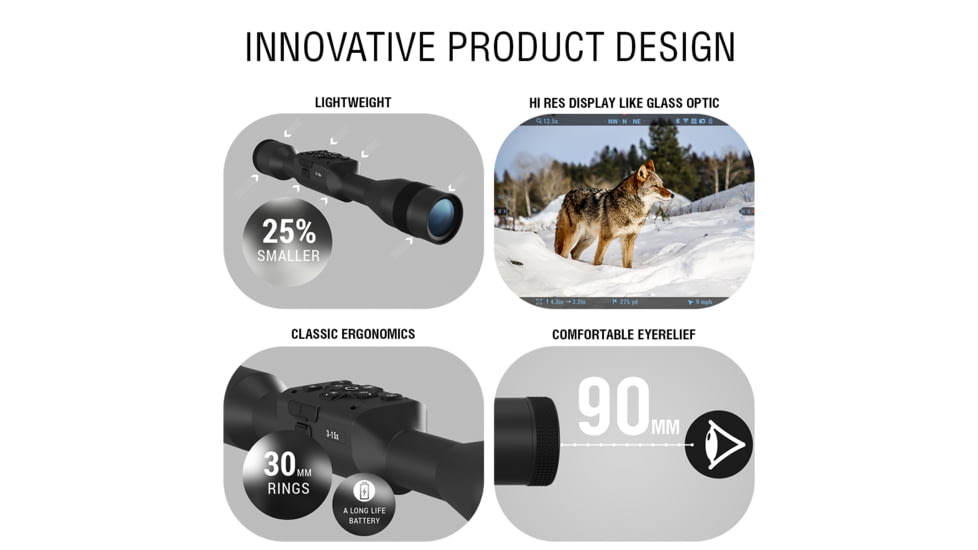 ATN X-Sight 5 5-25x UHD Smart Day/Night Hunting Rifle Scope, 30mm Tube w/ Gen 5 Sensor, Multiple Patterns &amp; Color Options Reticle, Black, DGWSXS5255P