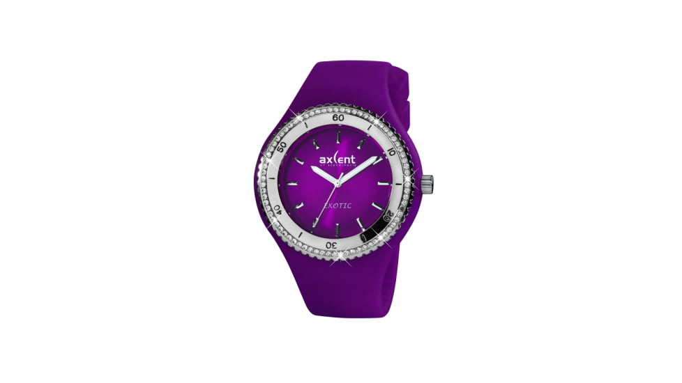 Axcent Exotic Watch, Purple Strap, Purple Face, Multicolor Hands X15604-10