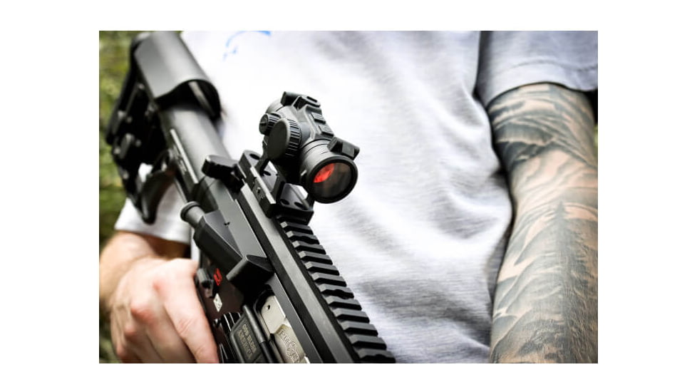 Axeon 2218667 MDSR1 W/Riser 1x 20mm 2 MOA Red Dot Black