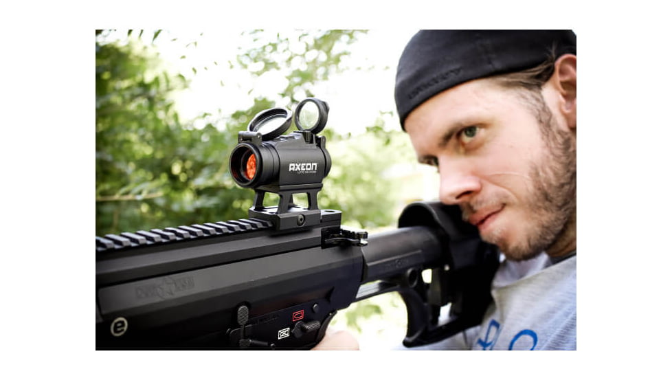 Axeon 2218667 MDSR1 W/Riser 1x 20mm 2 MOA Red Dot Black