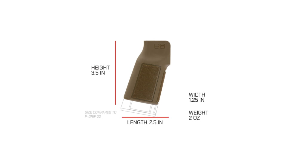 B5 Systems P-Grip 22 K, Wolf Grey, PGR-1676