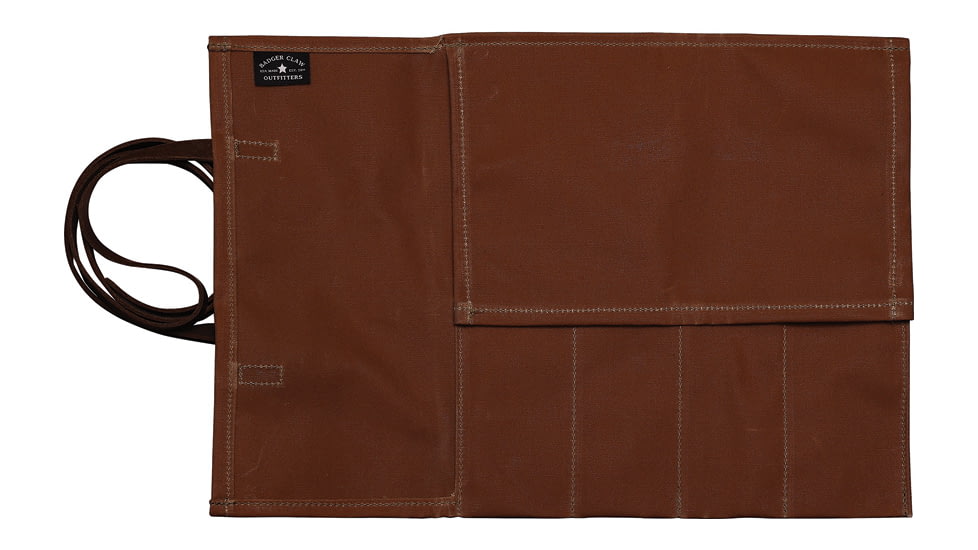 Badger Claw Outfitters 4-Pocket Canvas Knife Roll, Brown, KNIFE-ROLL-4-POCKET