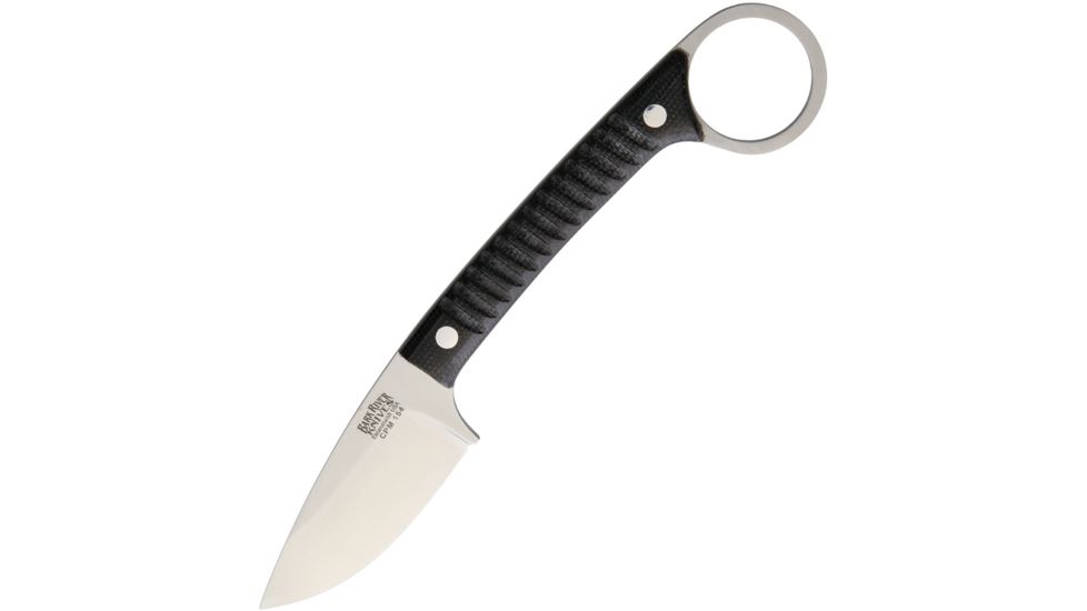 Bark River Ringtail Black Canvas Fixed Blade Knife, 2.5in, CPM 154 Steel, Standard Edge, Satin, Black, Canvas Micarta Handle BA06142MBC