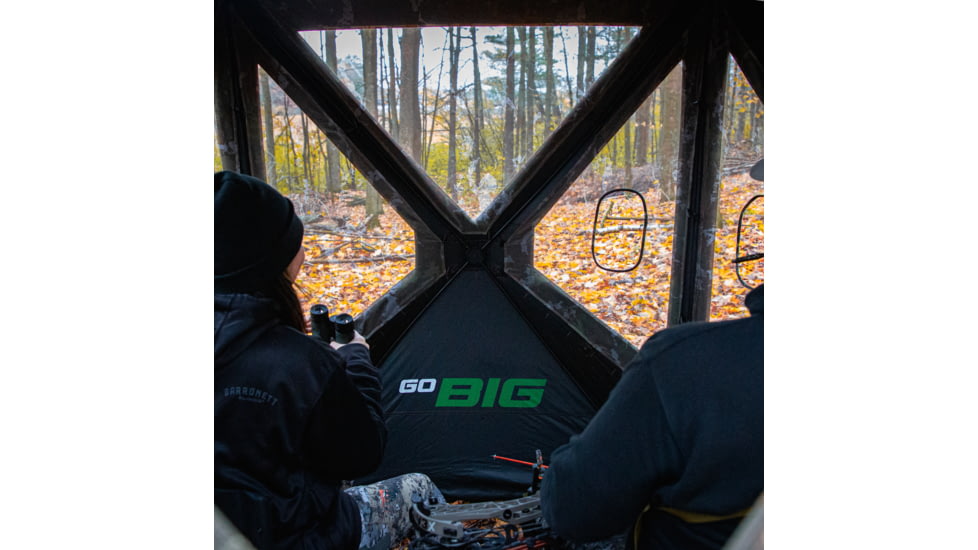 Barronett Blinds Big Mike Heavy-Duty, Portable Hunting Blind, Tall Hub Blind, 600 Denier Fabric, Shoot While Standing, Crater Harvest, 80in x 75in x 75in, BMHD300CH, Crater Harvest, 80in x 75in x 75in, BMHD300CH