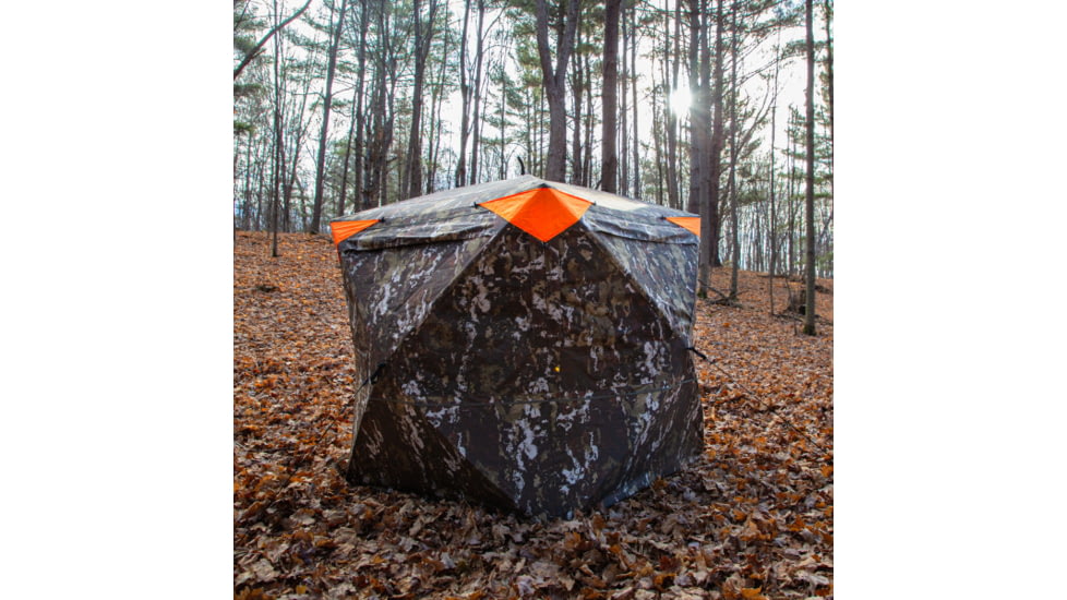 Barronett Blinds Overwatch, Portable Hunting Blind, View-Through Mesh, Silent Shooting Windows, Crater Harvest, 75in x 88in x 88in, VR400CH, Crater Harvest, 75in x 88in x 88in, VR400CH