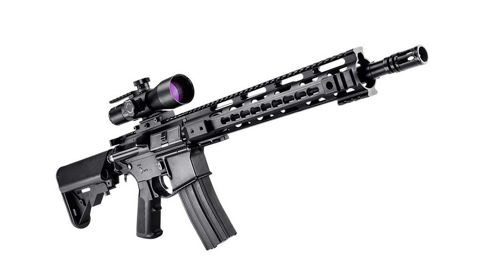 Barska 12 in AR Quad Rail w/ Key Mold System, KeyMod Mounting Slots, Free Floating Design, Black AW12688