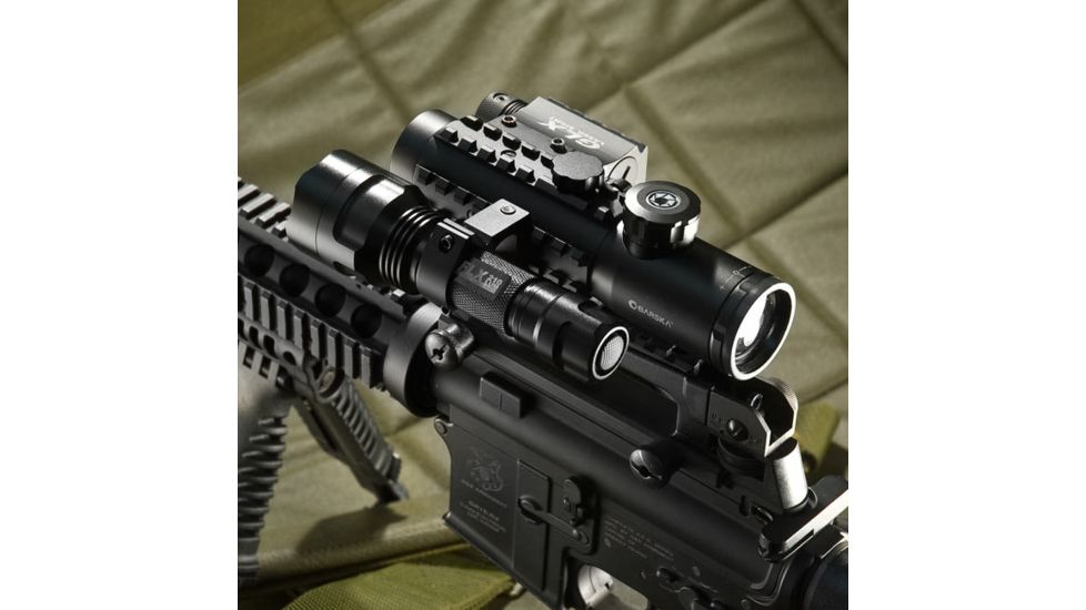 Barska 4x30 IR Electro Sight with Green Laser &amp; LED Flashlight Combo Pack, GLX Green Laser, 210 Lumen, Light DA12190