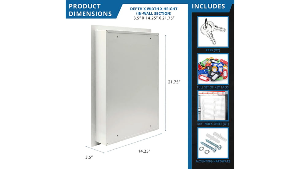 Barska 100 Capacity Adjustable In-Wall Key Cabinet