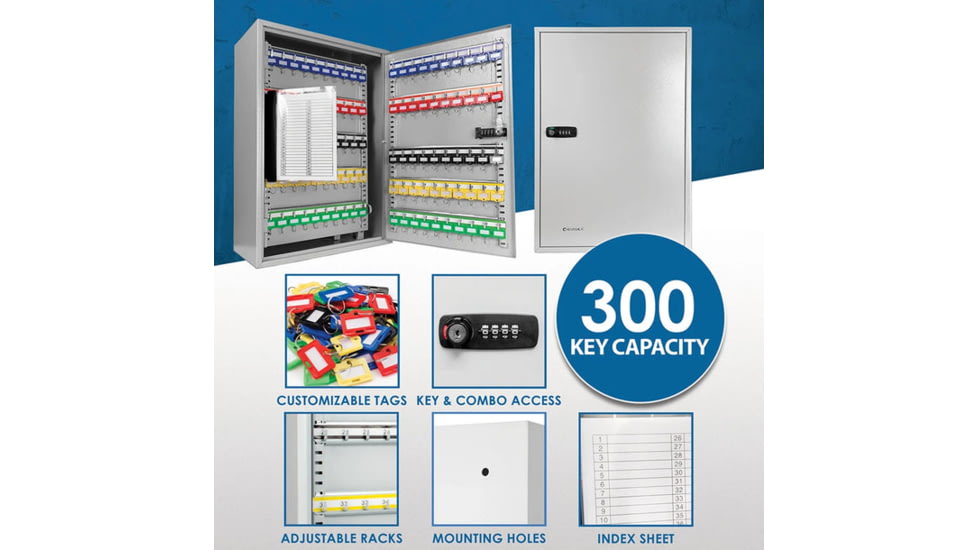 Barska 300 Capacity Adjustable Key Cabinet