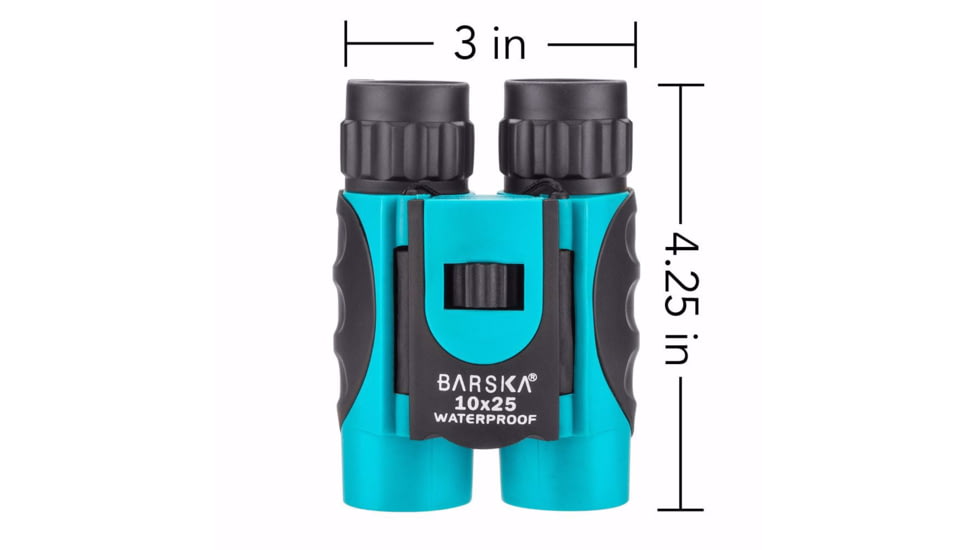 Barska Blueline 10x25mm Roof Prism Binoculars, Blue, Small, AB12726