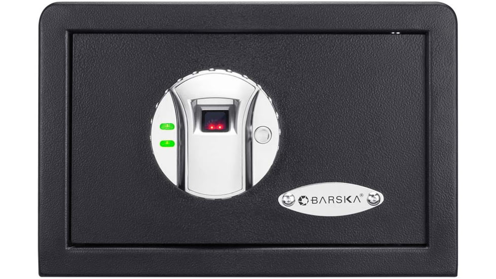 Barska Compact Biometric Gun Safe, Black, 12x8x7.75in w/ Motorized Lock AX11620