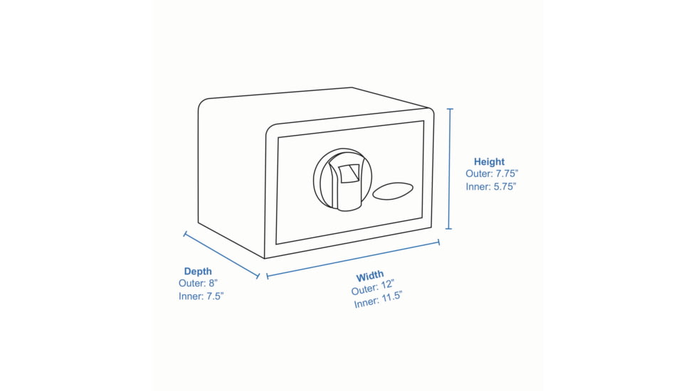 Barska Compact Biometric Gun Safe, Black, 12x8x7.75in w/ Motorized Lock AX11620