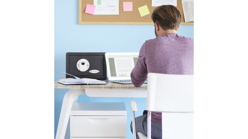 Barska Compact Biometric Gun Safe, Black, 12x8x7.75in w/ Motorized Lock AX11620