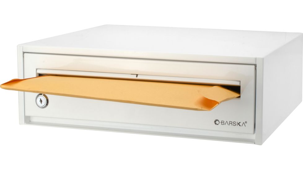 Barska Desktop Drop Box with Key Lock, White, Small CB13118