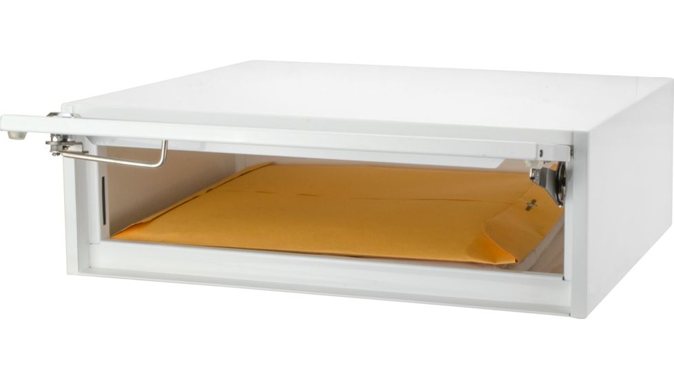 Barska Desktop Drop Box with Key Lock, White, Small CB13118