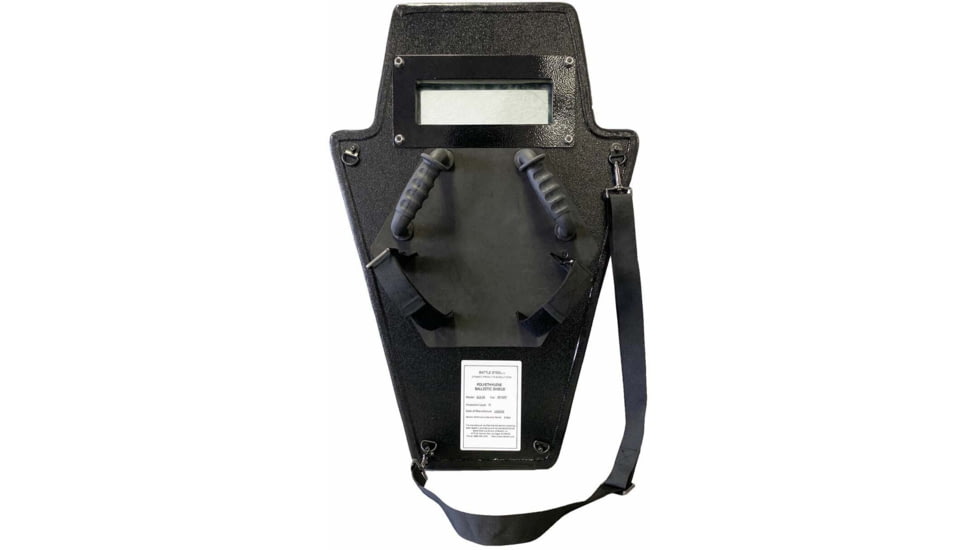Battle Steel Ballistic Shield W/ Viewport, Level III, 20x30in, Black, BS-FABSIIIVP