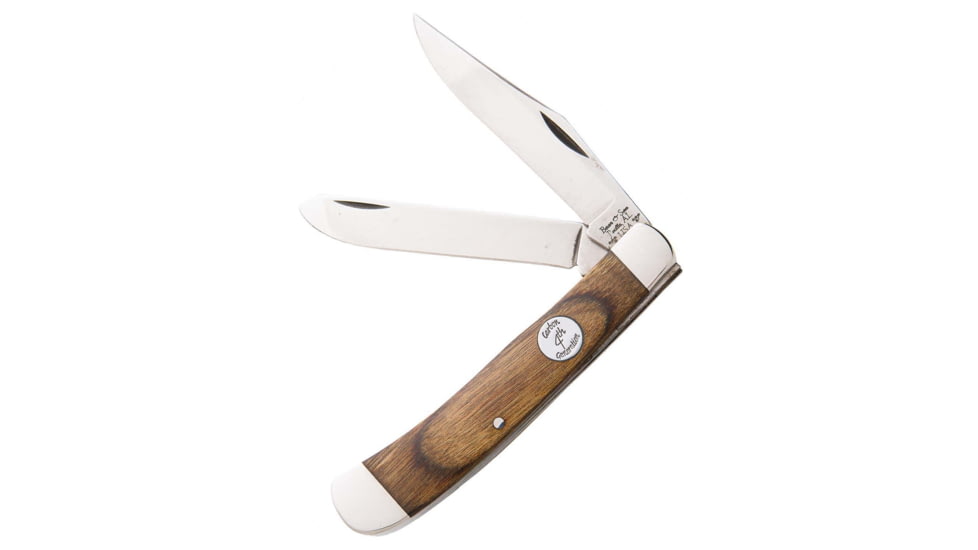 Bear and Son Knives Large Trapper Folding Knife, 3.25in, 1095 Carbon Steel, Walnut Handle, C254