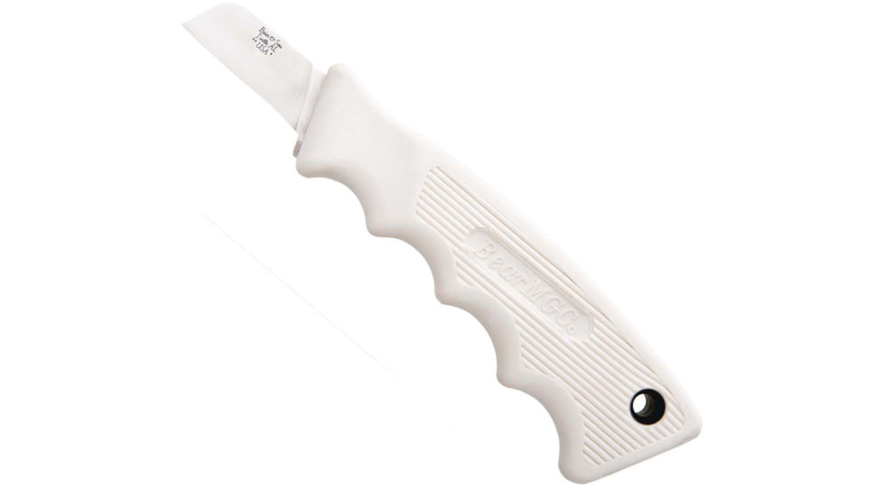 Bear and Son Knives Powergrip Utility Fixed Blade Knife, 1.63in, 440 Stainless Steel, White Kraton Handle, 466W 1/4